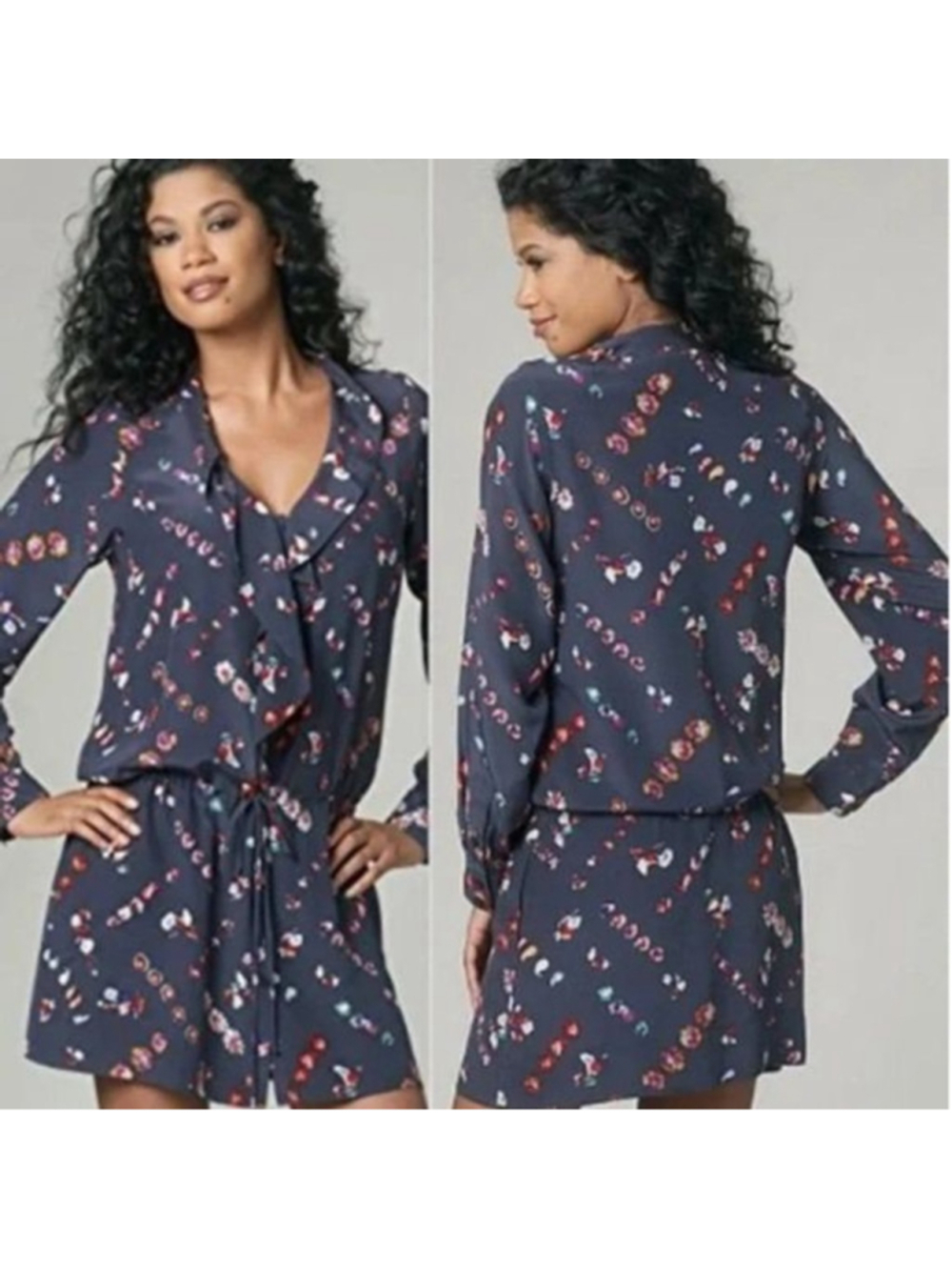 Rebecca Taylor Floral Silk Shirt Dress Size 2